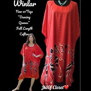 LOWEST🌺 NWT WINLAR DANCING QUEENS DRESS LENGTH COVERUP CAFTAN
